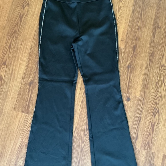 White House Black Market Black Satin Flare Pants - Picture 3 of 7
